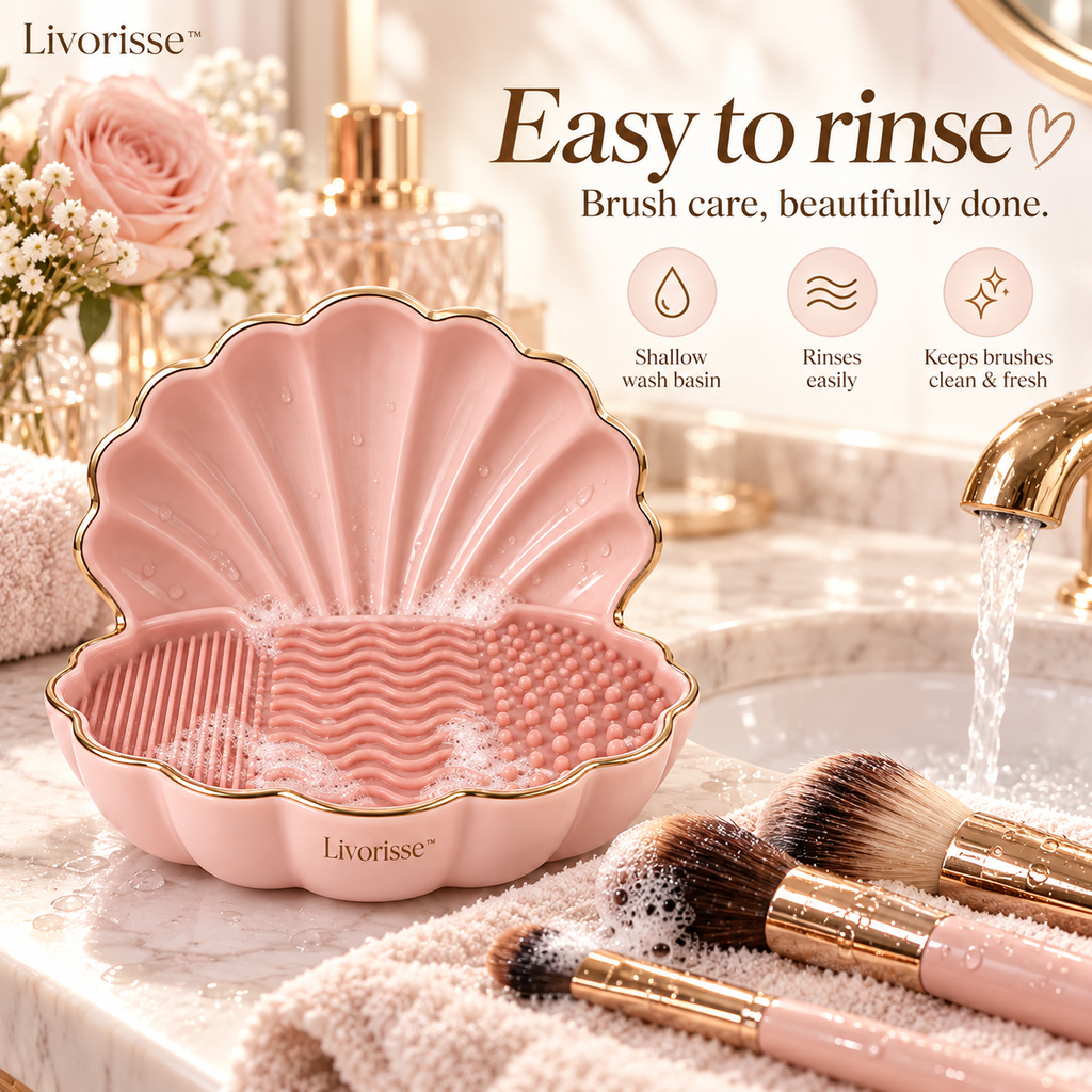 Livorisse™ Shell Bath Brush Cleansing Dish